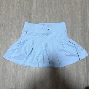 Light Blue Polo Pleated Skirt with Logo